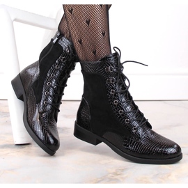 Bottines femme talon plat, isolées, noires Filippo DBT4823 le noir 4