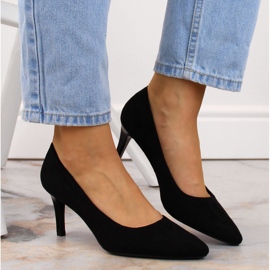 Escarpins à talons aiguilles en daim noir Sergio Leone 1336 le noir 7