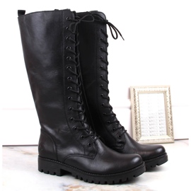Bottes confortables en cuir pour femmes avec isolation noire Rieker 78543-00 le noir 1