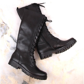 Bottes confortables en cuir pour femmes avec isolation noire Rieker 78543-00 le noir 2