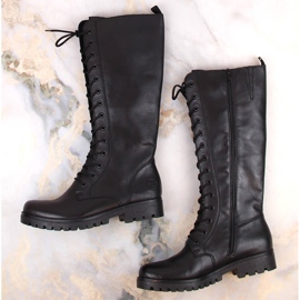 Bottes confortables en cuir pour femmes avec isolation noire Rieker 78543-00 le noir 3