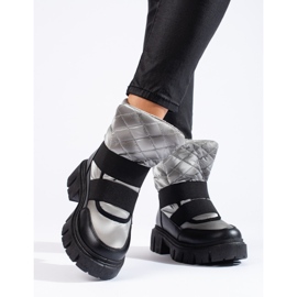 Bottes de neige femme Shelovet argent noir 2