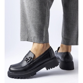 Mocassins classiques noirs avec boucle le noir 1