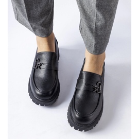 Mocassins classiques noirs avec boucle le noir 2