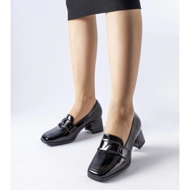 Escarpins vernis noirs avec boucle Poiano le noir 1
