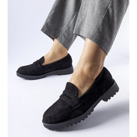 Mocassins classiques noirs en éco-daim le noir 2