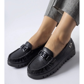Mocassins noirs à boucle compensée le noir 1