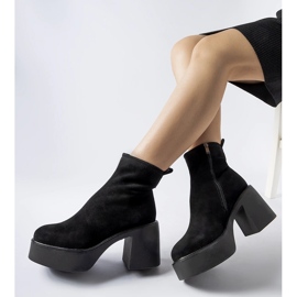 Bottines en éco-suède massives noires 1