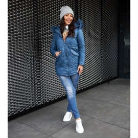 Baskets en cuir blanc et bleu 2