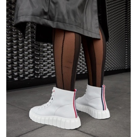 Inna Baskets longues en cuir blanc Carassai blanche 2