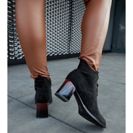 Bottines noires à talon verni le noir 1