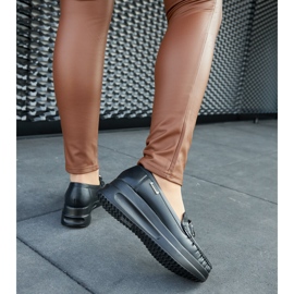 Mocassins compensés noirs avec boucle Vigolo le noir 4