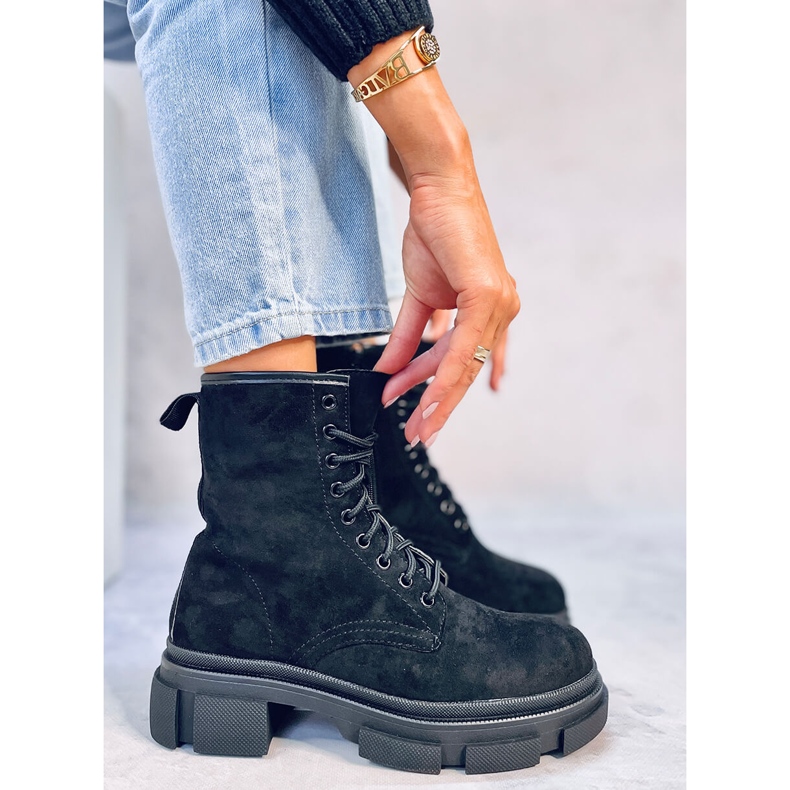 Dazy Black suédé travailleurs le noir 1