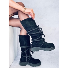 Boots en daim avec cordon Spicer Black le noir 4