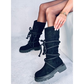 Boots en daim avec cordon Spicer Black le noir 3
