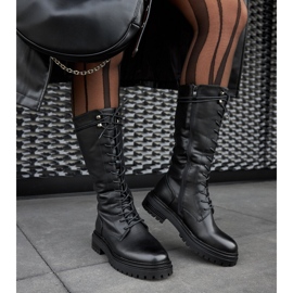 Travailleurs Montepiano noirs à lacets hauts 2