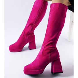 Bottes chaudes roses sur un talon massif Fantino 1 Bottes chaudes roses sur un talon massif Fantino 1