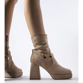 Bottines isolées beiges avec pendentif Saviore 1