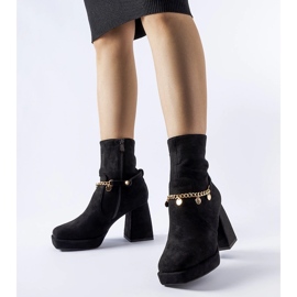 Bottines isolées noires avec pendentif Saviore le noir 1