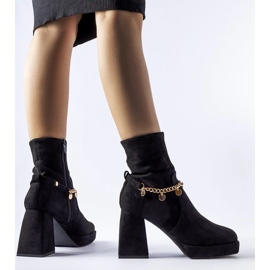 Bottines isolées noires avec pendentif Saviore le noir 2