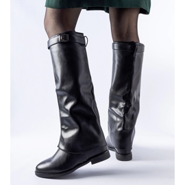 Bottes isolées noires avec coin caché Mia le noir 1