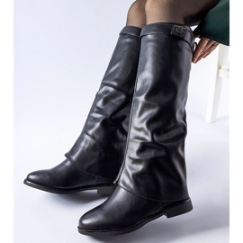 Bottes isolées noires avec coin caché Mia le noir 2