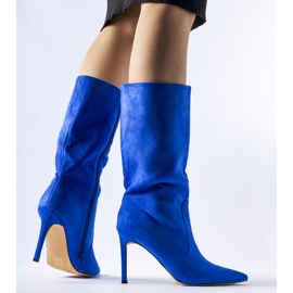 Bottes isolées bleues à talon haut, Rosaria 1