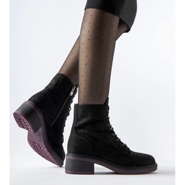Bottines classiques noires à semelle violette par Teo le noir 2