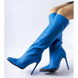 Bottines à talons Conjunto bleues 2