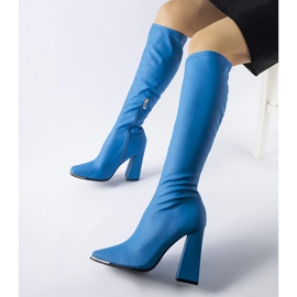 Bottines bleues à talon massif Alvorad 1