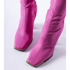 Bottes roses avec un énorme talon bloc d'Alvorada 1