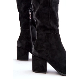 Vinceza Bottes cuissardes en daim noires Favana pour femmes le noir 3