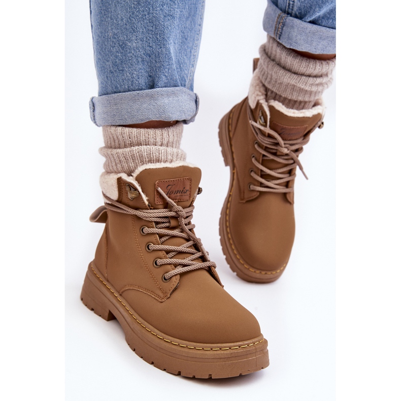 Bottes en cuir pour femmes avec peau de mouton marron Lynnvia brun 1