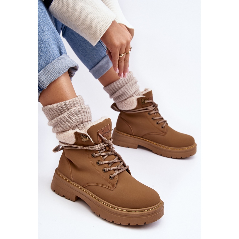 Bottes en cuir pour femmes avec peau de mouton marron Lynnvia brun 2 Bottes en cuir pour femmes avec peau de mouton marron Lynnvia brun 2