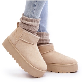 Bottes de neige à plateforme en daim beige clair Corcoran 9