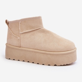 Bottes de neige à plateforme en daim beige clair Corcoran 2