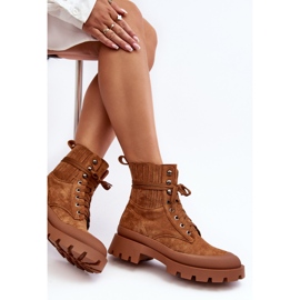 Bottines à lacets Camel Gordts pour femmes brun 2