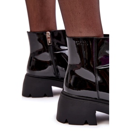 Bottes Femme En Cuir Verni GOE MM2N4058 Noir 1