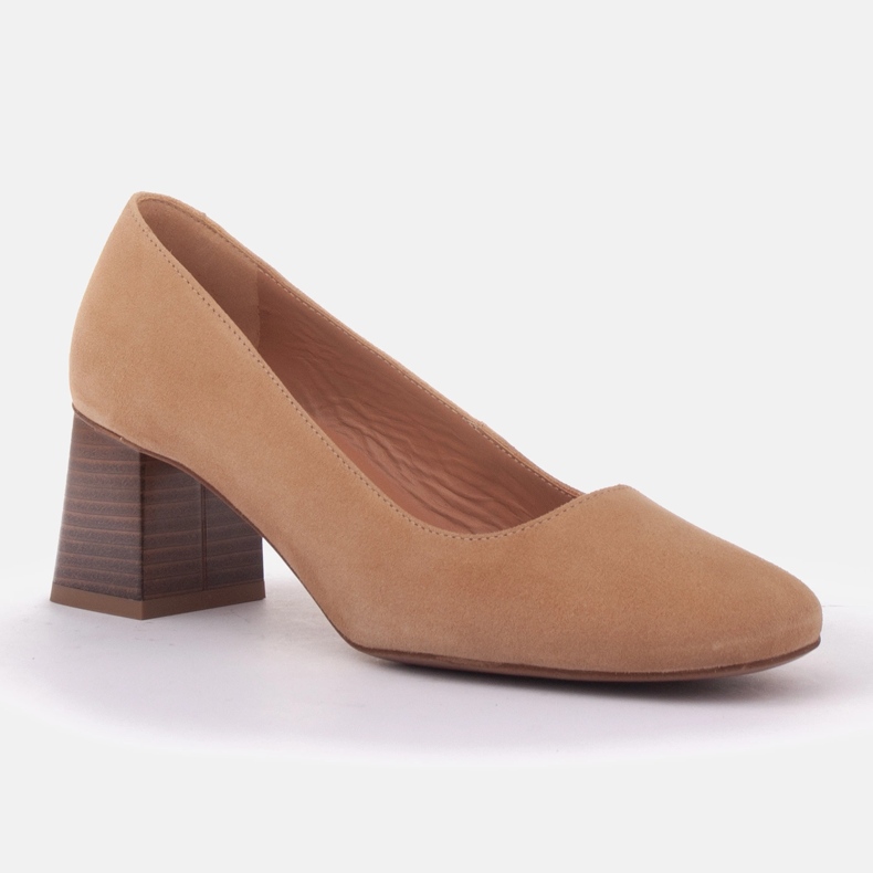 Marco Shoes Escarpins en daim beige 1