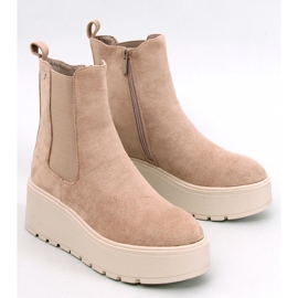 Bottines compensées Ronda Kaki beige 1