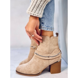 Athing Bottines en daim kaki beige 4