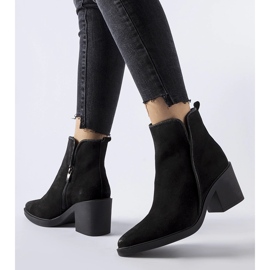 Bottines Karino en daim noir le noir 2