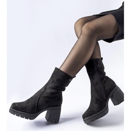 Bottines noires en éco-daim Agordino le noir 1