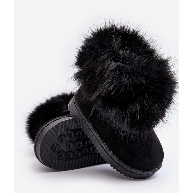Bottes de neige isolées pour enfants avec fourrure, noir Nohie 1