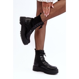 Bottines Workers Pour Femmes À Lacets Noir Dedinva le noir 8
