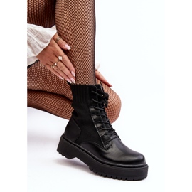 Bottines Workers Pour Femmes À Lacets Noir Dedinva le noir 2