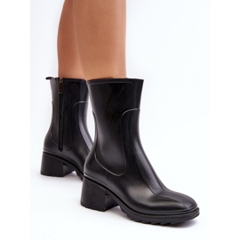 Bottines à talons hauts pour femmes, galoches mates, noires, Bertaida le noir 2