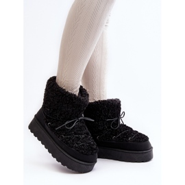 Bottes de neige à lacets et semelle épaisse pour femme, noir Loso 2