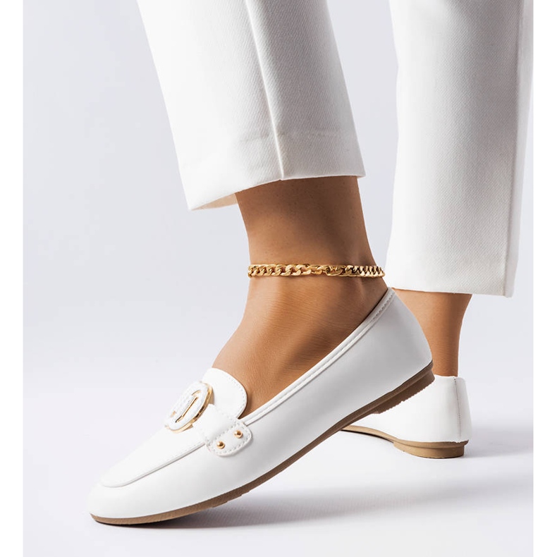 Mocassins femme Eleena blancs 1