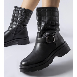 Bottines matelassées noires Bluffs 1